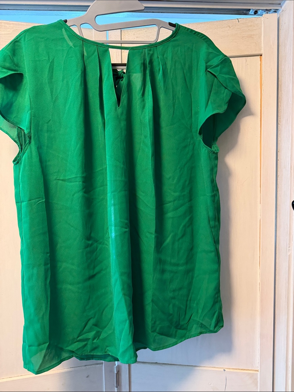 New York & Company Emerald Green Cap Sleeve Blouse